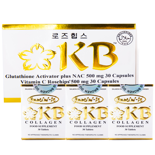 KB Beauty set KB Glutanac + Rosehips 3 box of KB Collagen